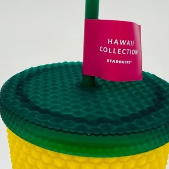 Starbucks Hawaii Collection Pineapple Matte Yellow Studded Tumbler 24 oz NEW! - Picture 3 of 5